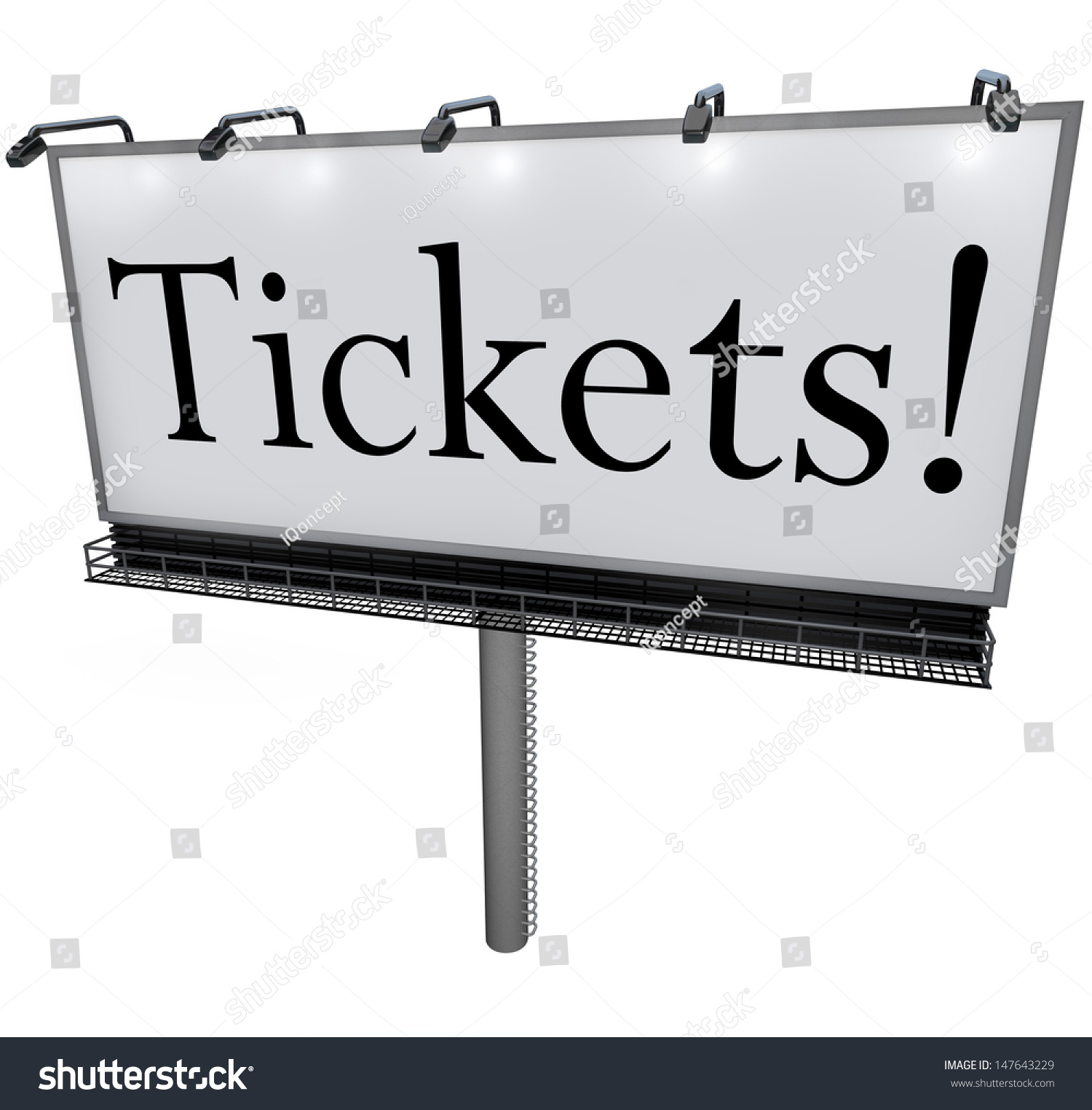 Billboard Word Tickets Advertise Passes Admission Stock Illustration