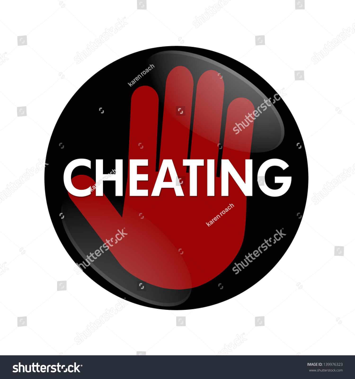 black-red-button-word-cheating-hand-stock-illustration-139976323