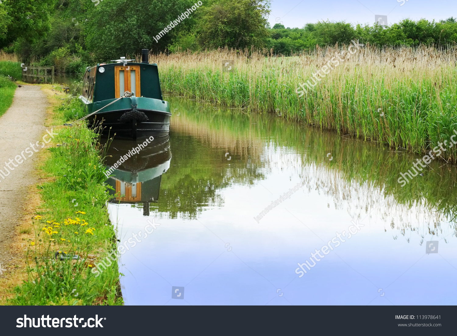 A Canal On The Inland Waterways Network Of Navigable Canals And