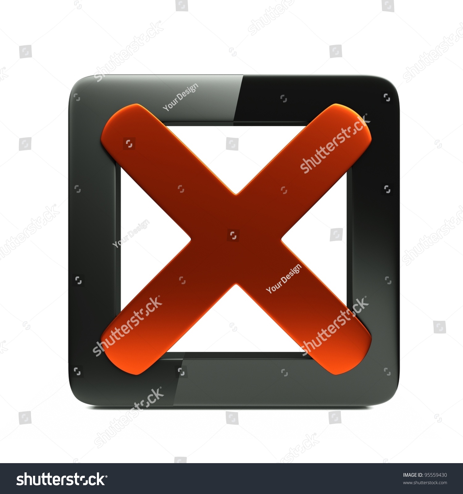 A Checkbox Icon Isolated On White Stock Photo 95559430 : Shutterstock
