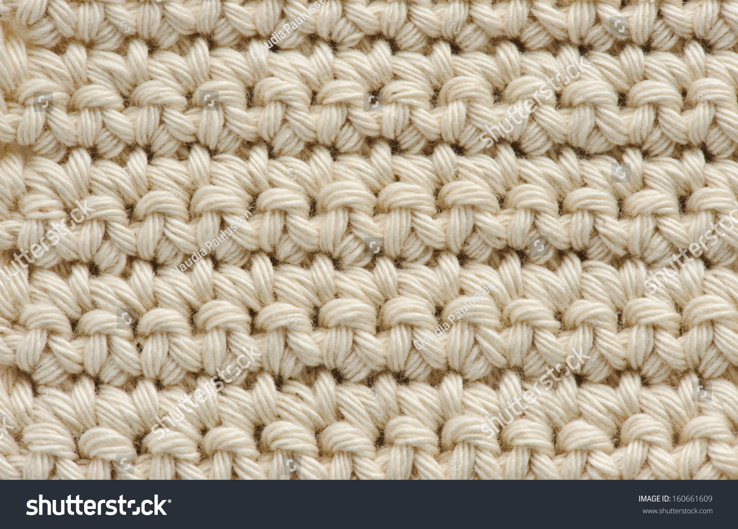 A CloseUp Of A Simple Beige Crochet Pattern Stock Photo 160661609