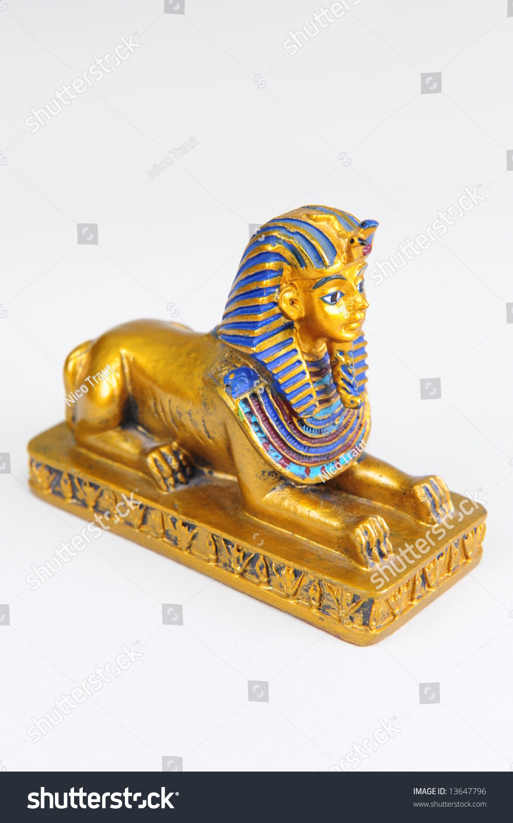 A Detailed Replica Of The Sphinx Painted In The Original Colors. Stock