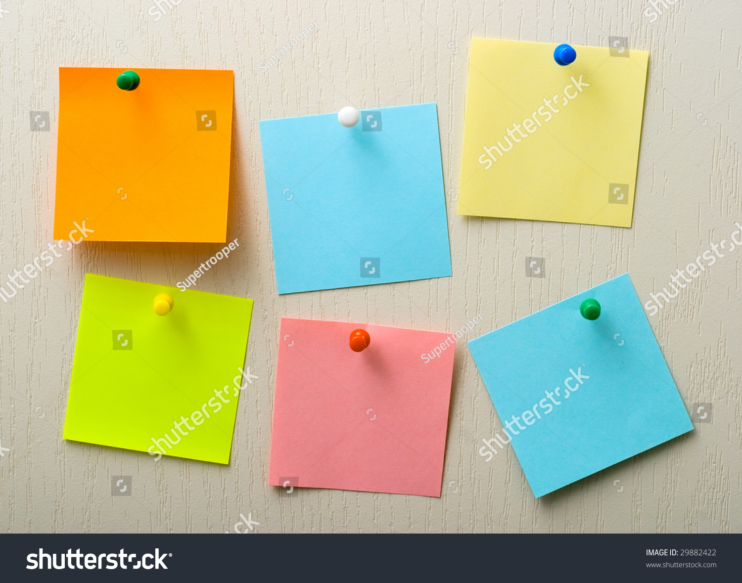 A Different Color Post It Notes And Pins Stock Photo 29882422