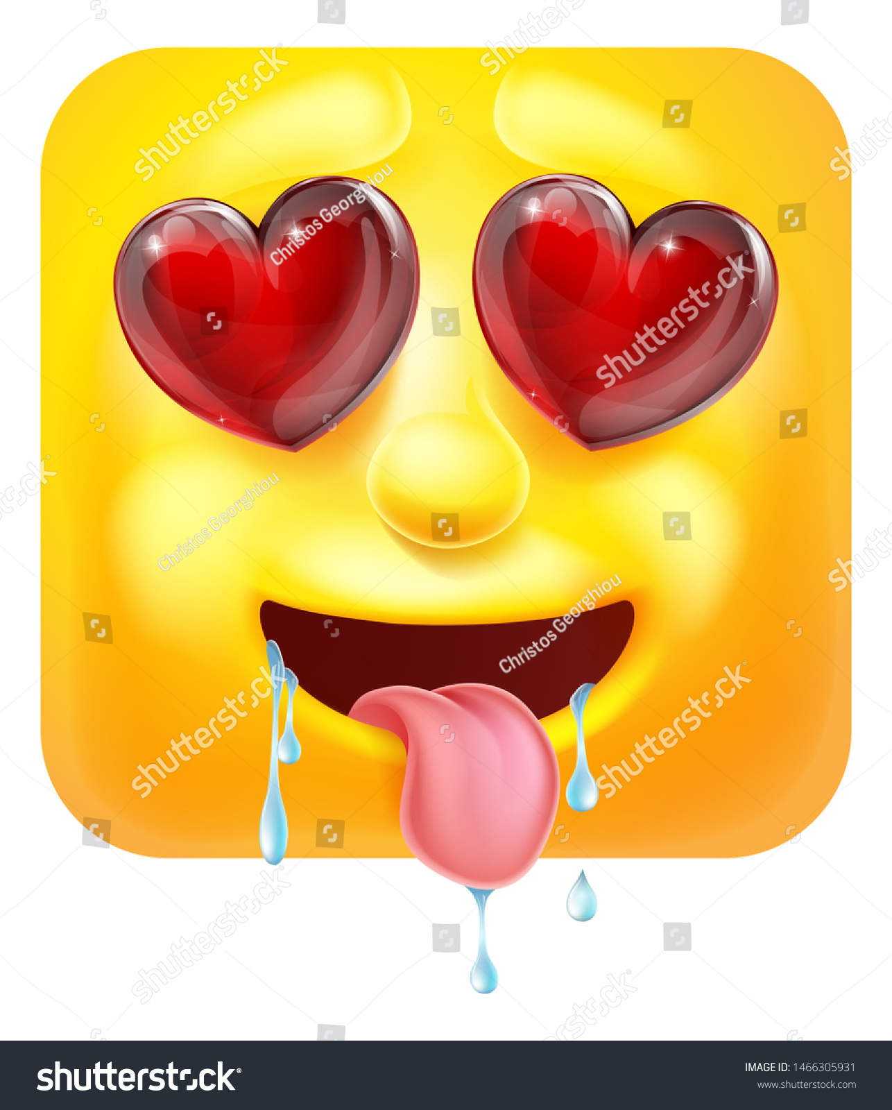 Drooling Emoji Emoticon Square Face D Shutterstock