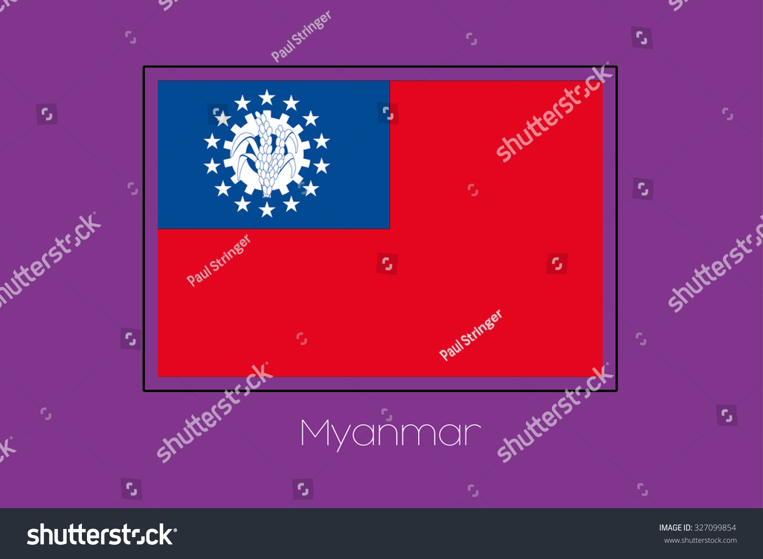 A Flag Illustration on a Purple Background of Myanmar A Flag Illustration on a Purple Background of Myanmar
