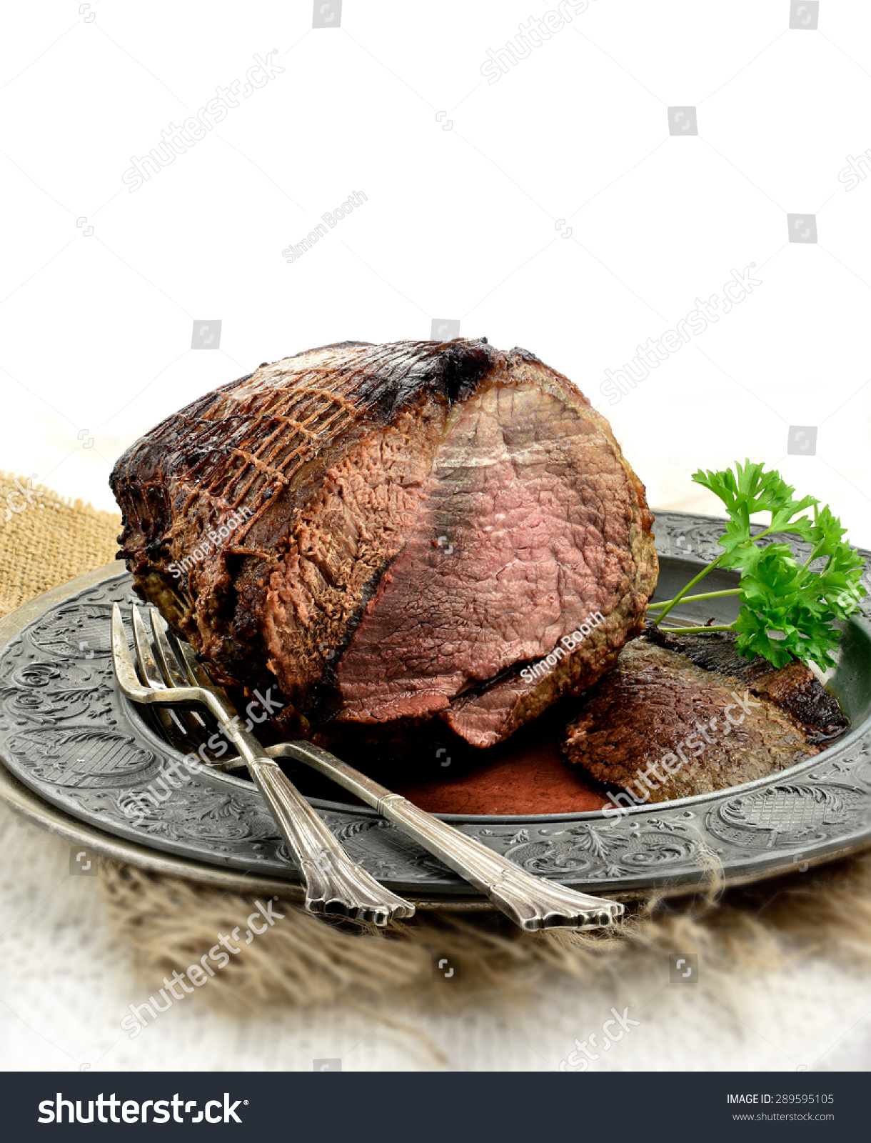 Fresh Oven Roasted Joint Silverside Beef Stock Photo 289595105