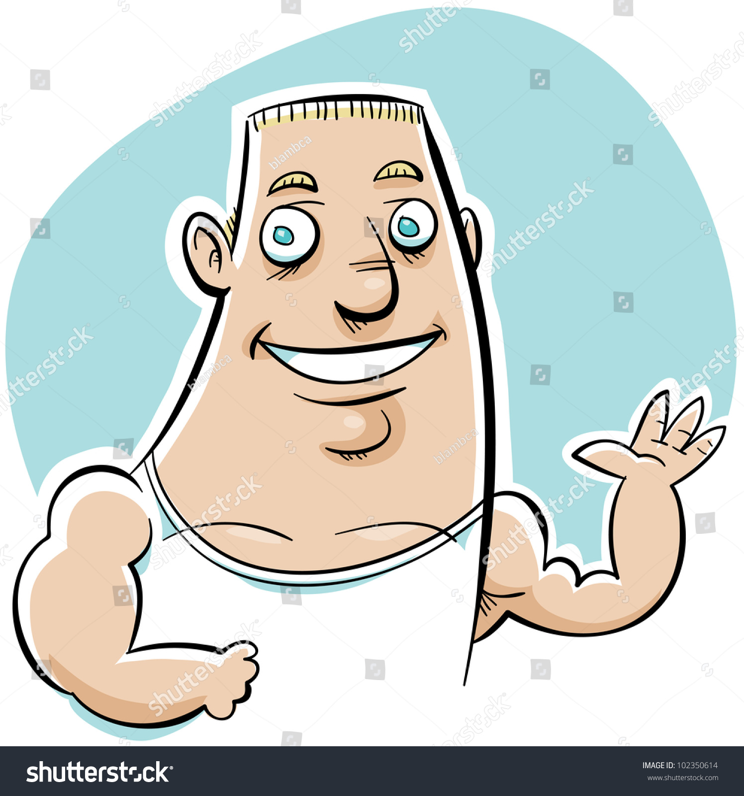 A Friendly Jock Man Gives A Happy Wave. Stock Photo 102350614 