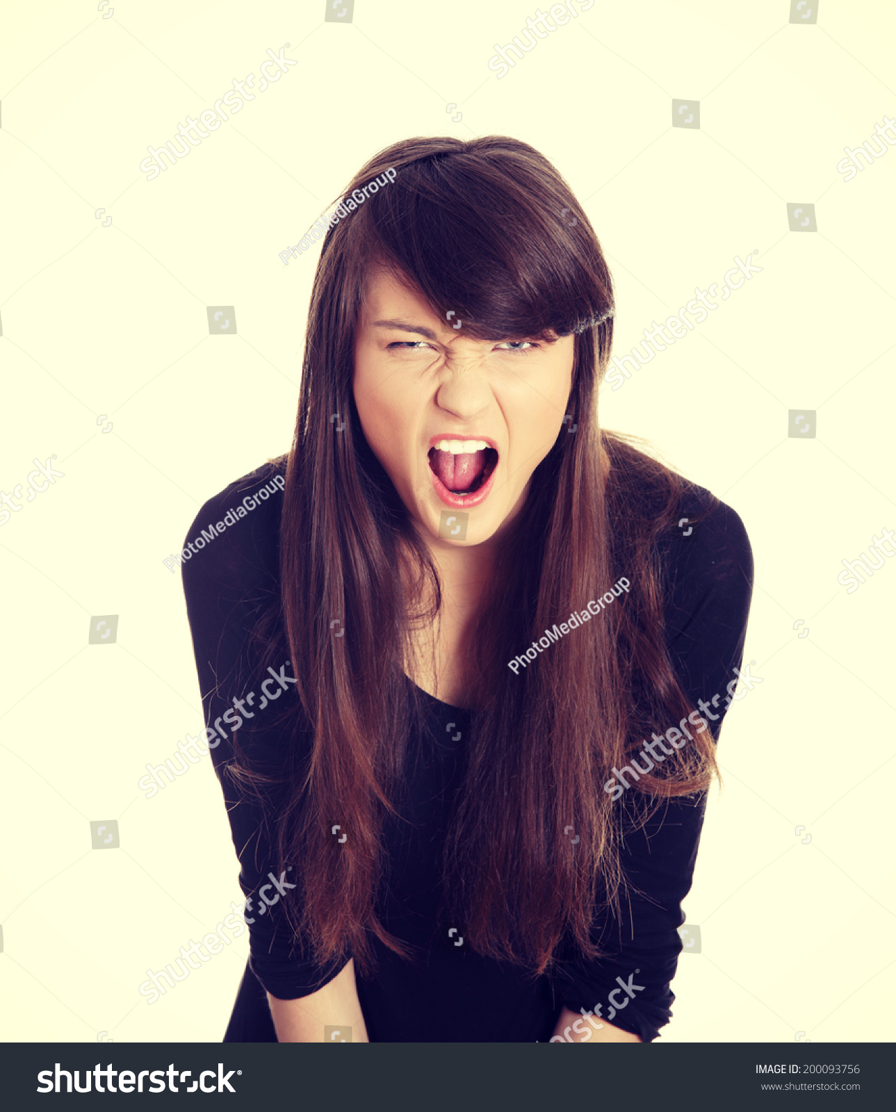 Frustrated Angry Woman Screaming Out Loud Stock Photo Edit Now