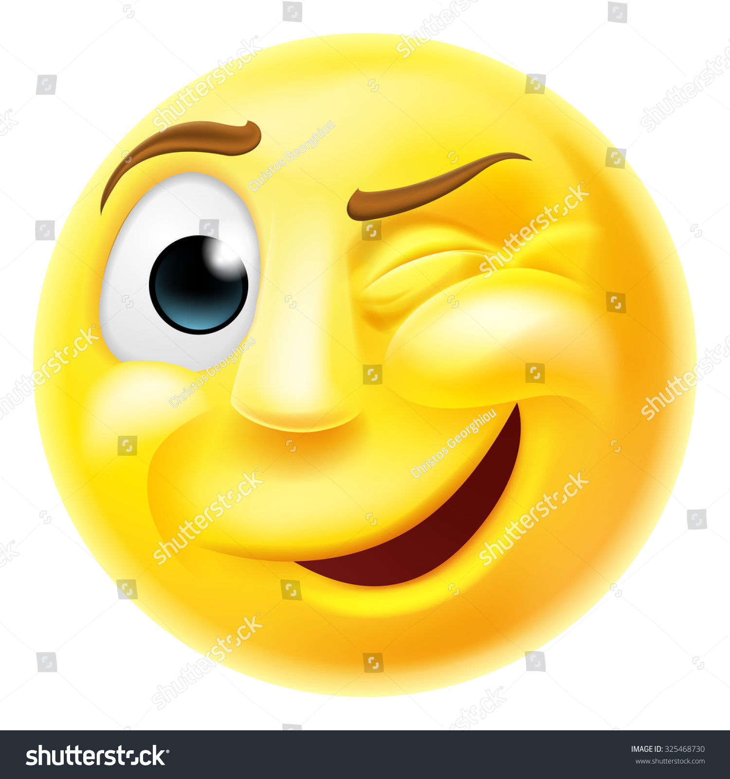 Ilustrasi Stok Happy Winking Emoji Emoticon Smiley Face 165 Hot Sex Picture 6963