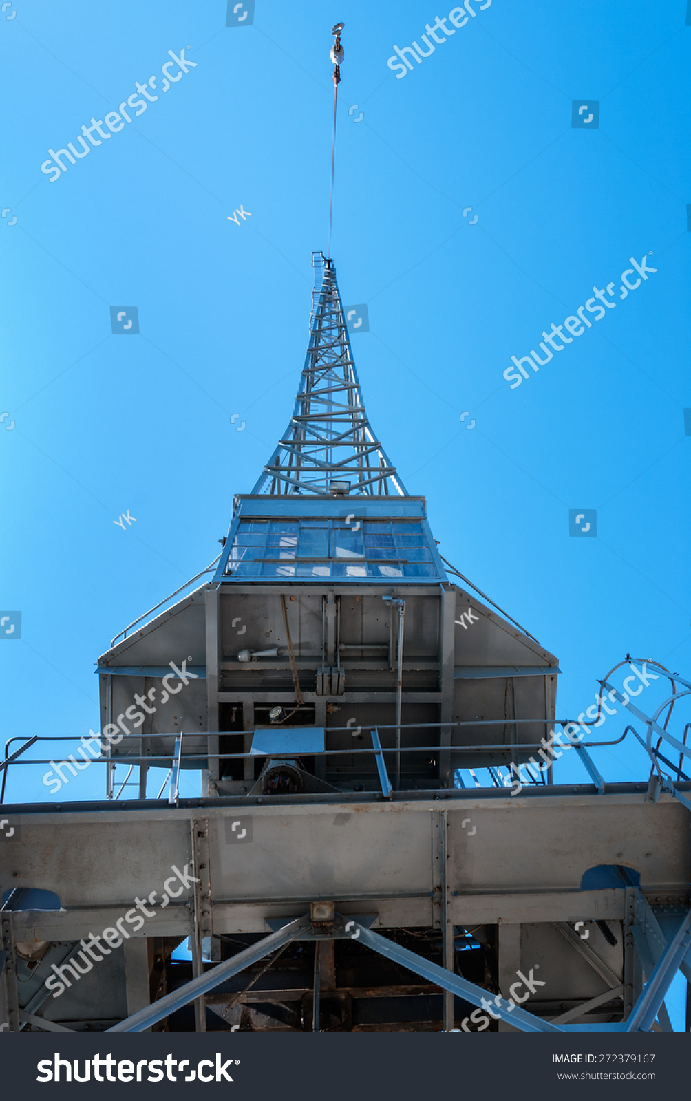 A harbour crane view overhead A harbour crane view overhead