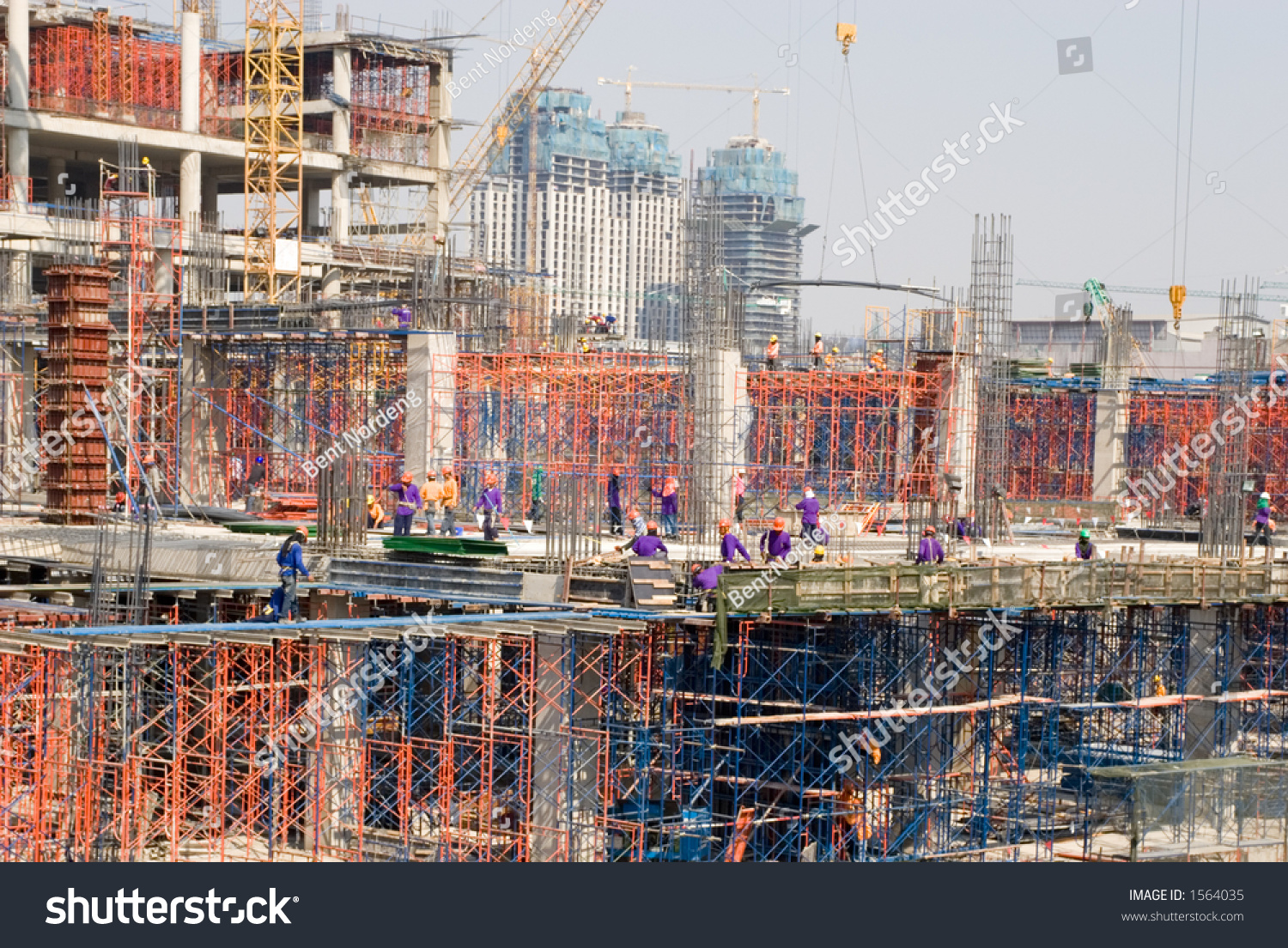 Huge Busy Construction Site Southeastern Asia Stock Photo 1564035 ...