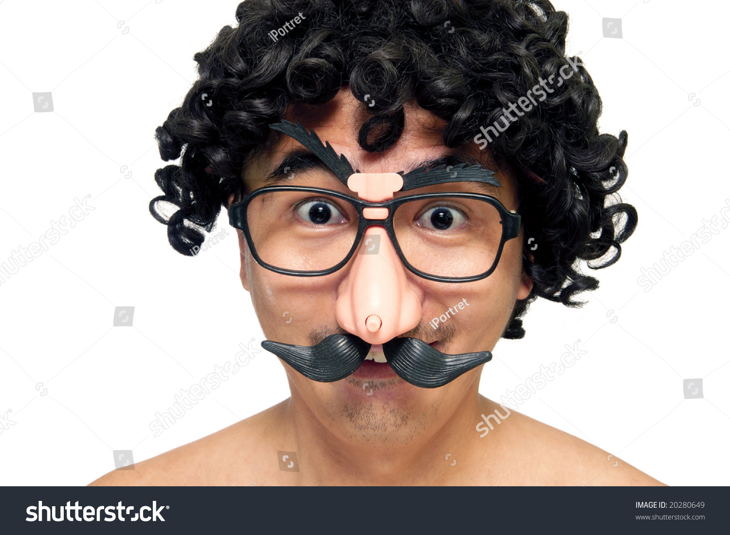 Man Disguise Comedy Eyeglasses Wig On Stock Photo Shutterstock