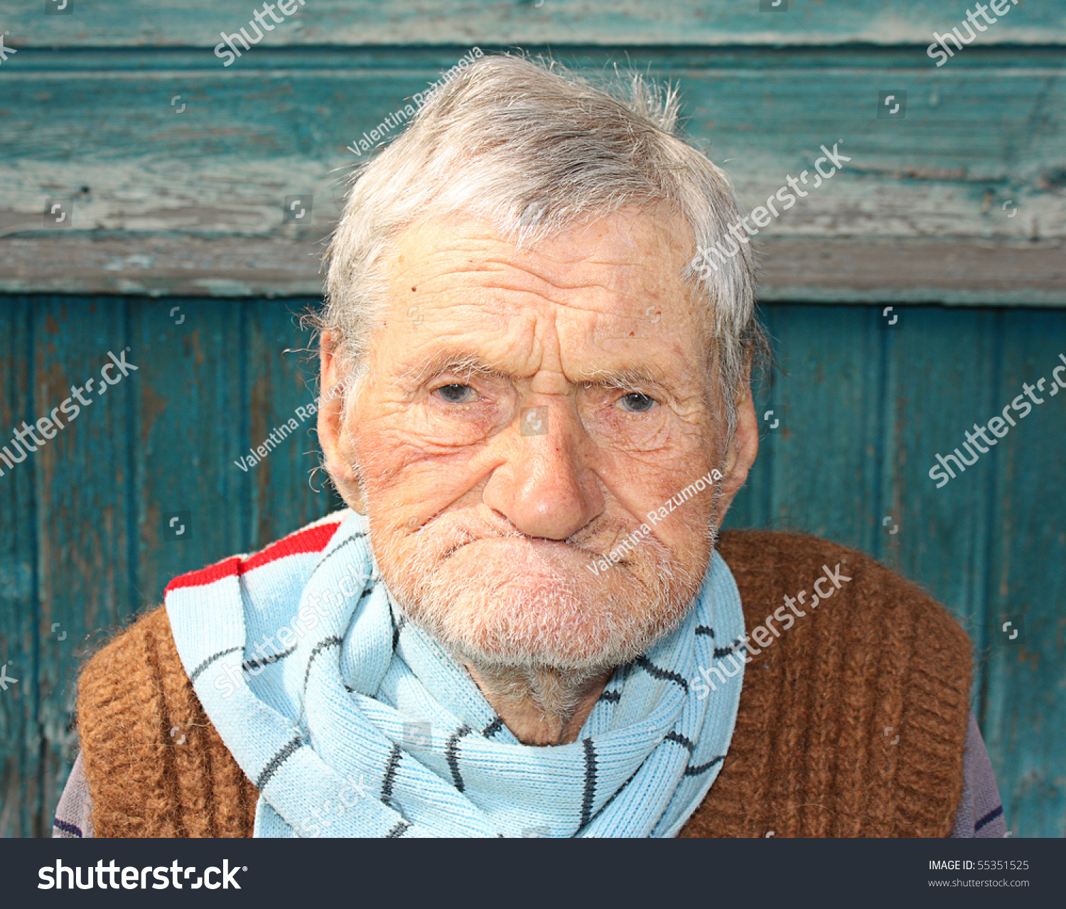 A Portrait Of A Very Old Man, 96 Years Old Near Hi