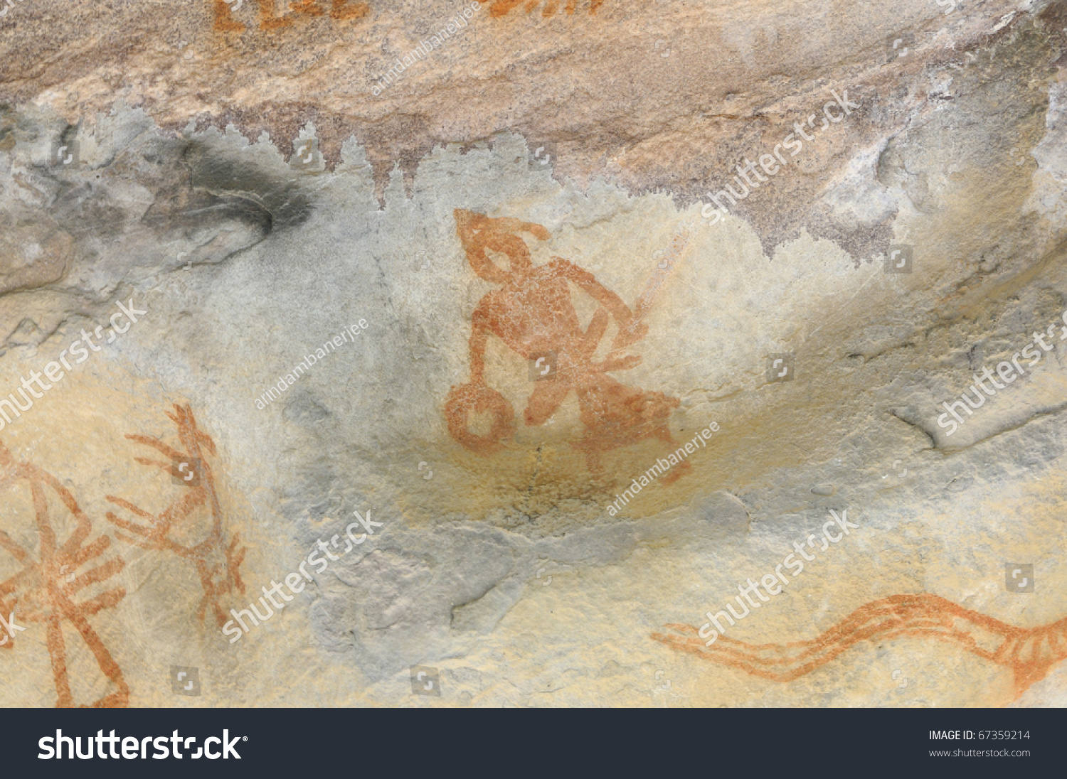 a-prehistoric-cave-painting-in-bhimbetka-india-a-world-heritage-site