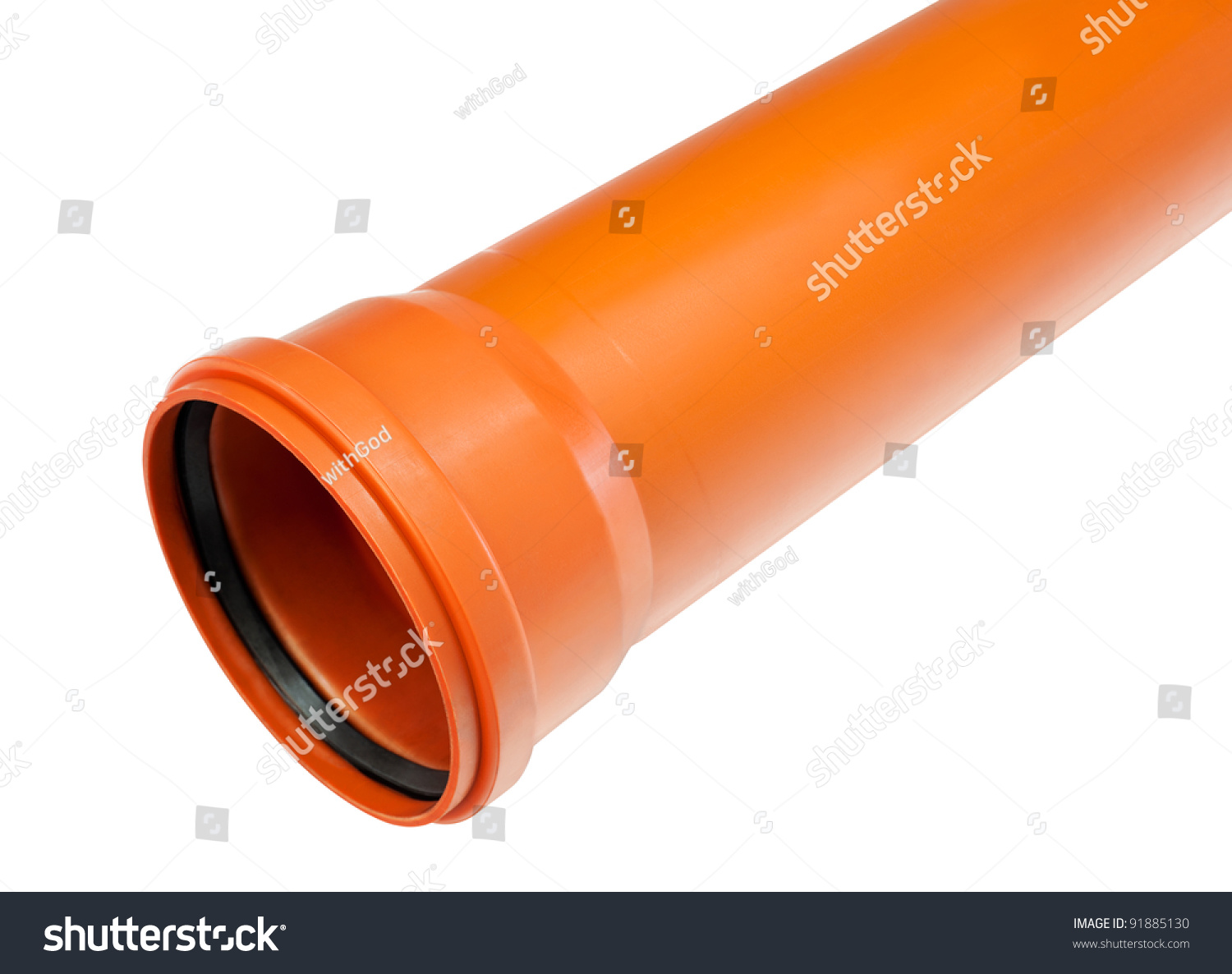 A Pvc Fitting A Straight Draining Pipe With A Flared End Stock Photo