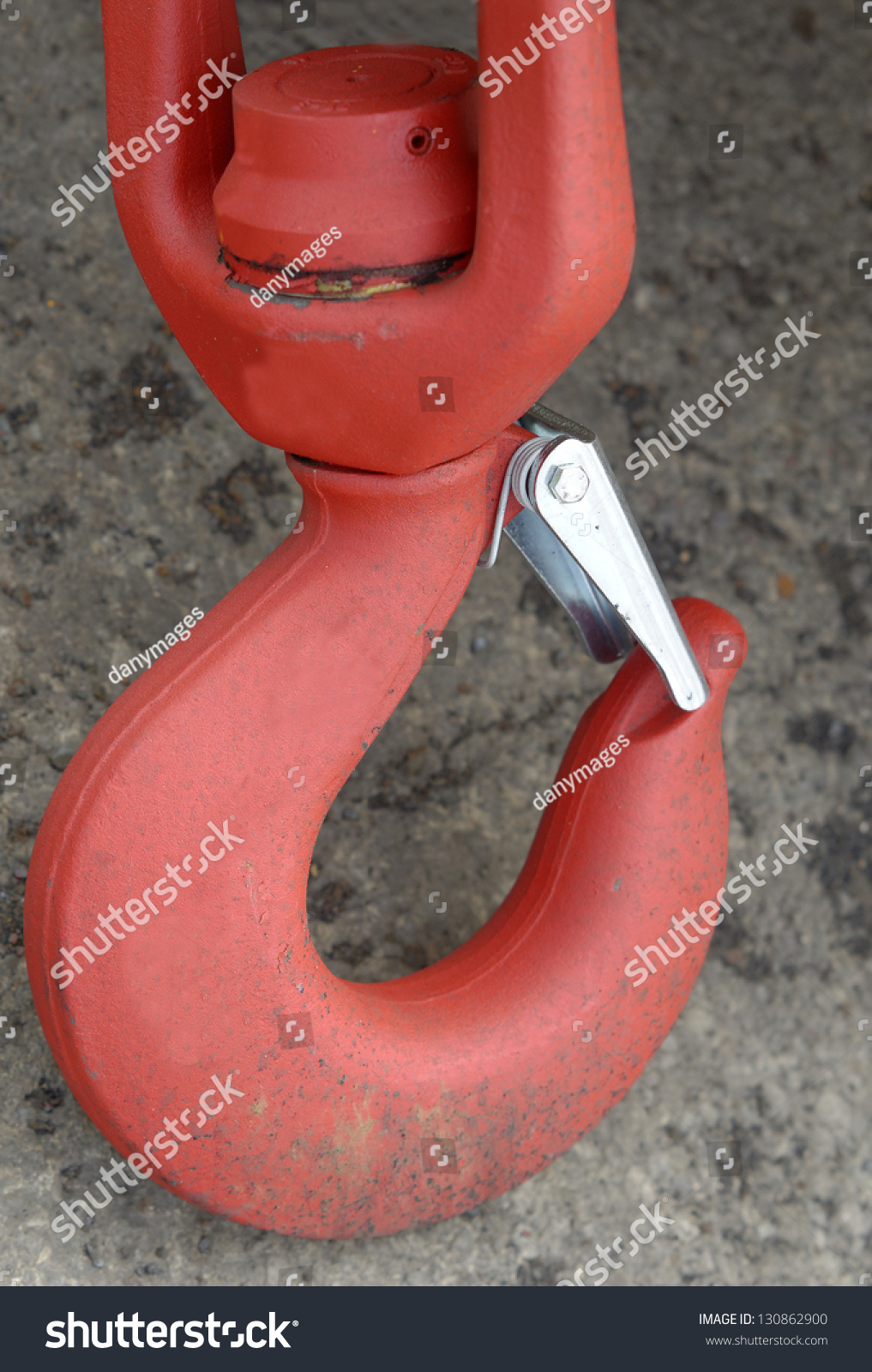 a red industrial hook a red industrial hook