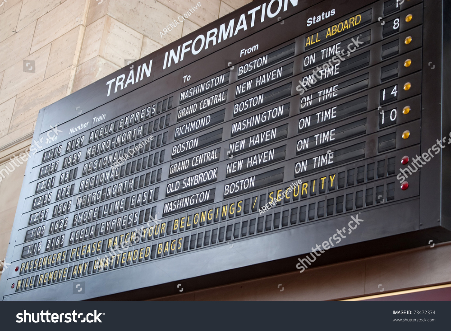 A Schedule Board In A Train Station With Information Telling The Time