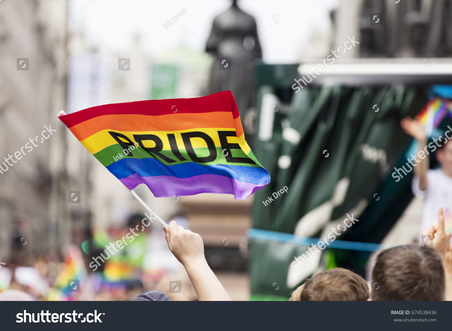 Spectator Waves Gay Rainbow Flag Lgbt Stock Photo Edit Now 674538436