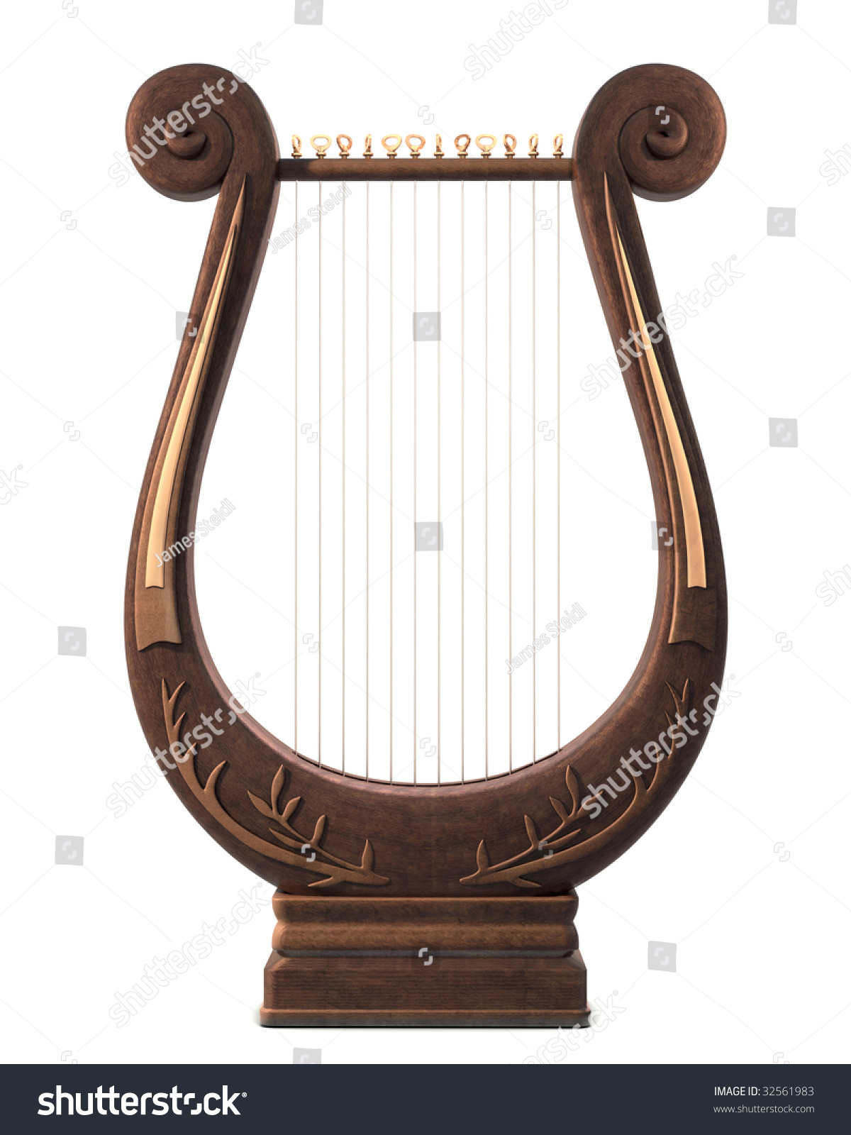 stringed lyre musical instrument on white stock photo stringed lyre musical instrument on white stock photo