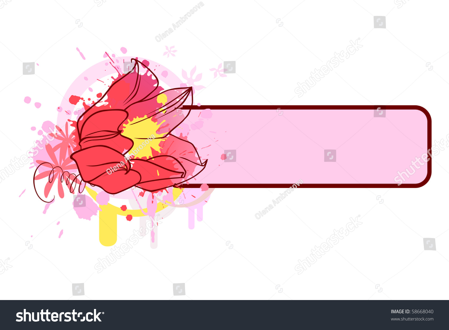 A Text Blank With A Tulip And Decorative Elements Stock Photo 58668040