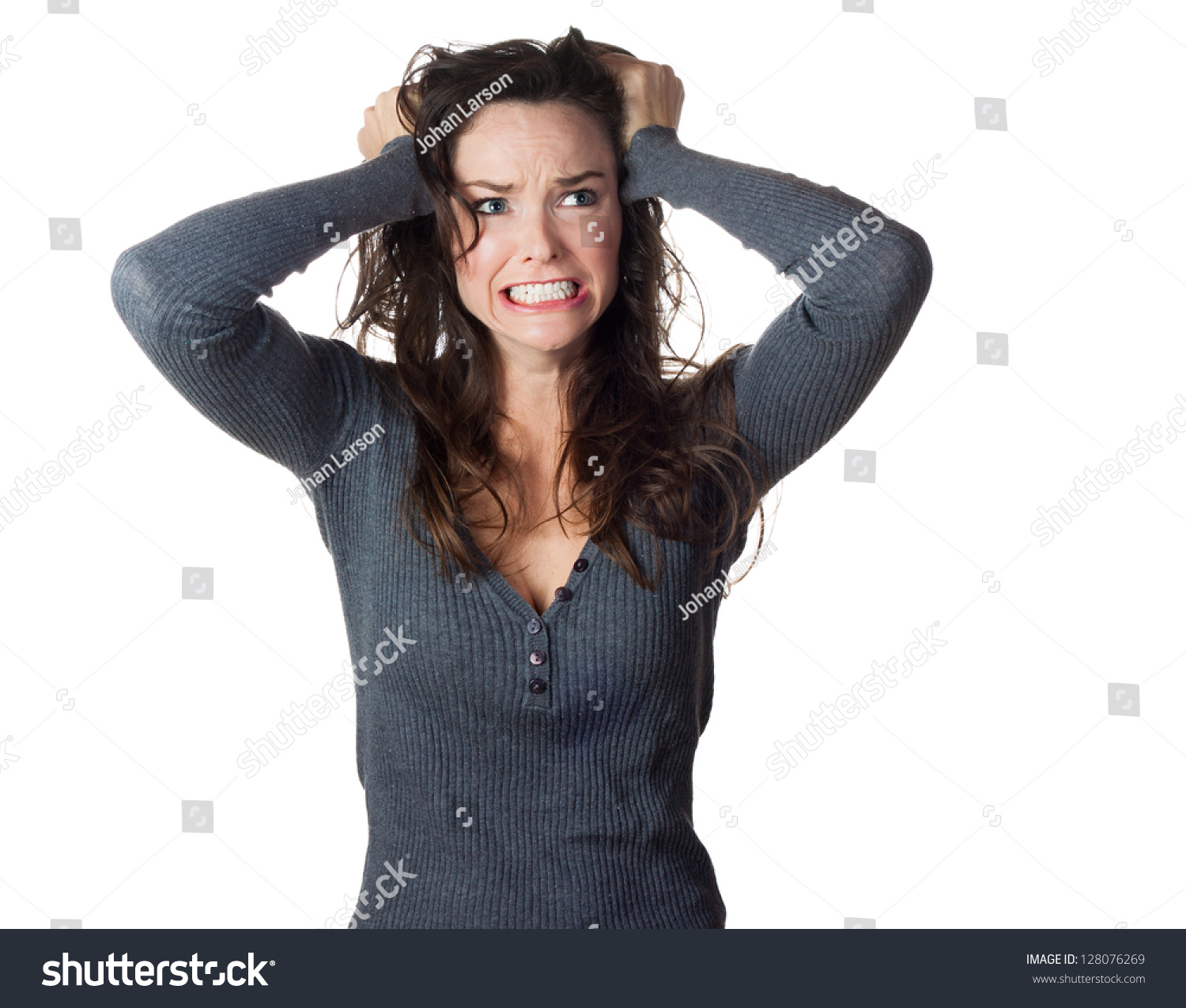 Woman Pulling Her Hair Out Images Stock Photos Vectors Shutterstock