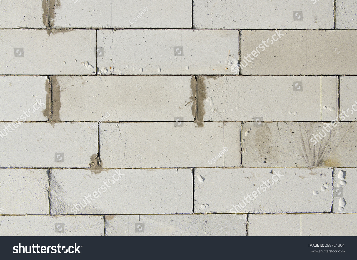 Wall Built Aerated Concrete Ytong Blocks Stock Photo 288721304