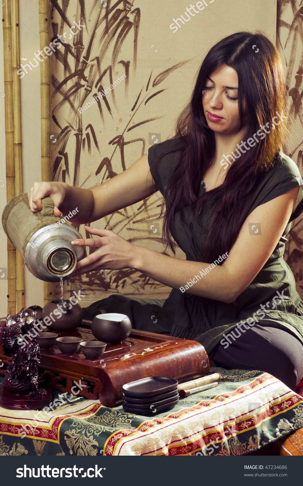 A Holds A Tea Ceremony A Holds A Tea Ceremony Stock Photo