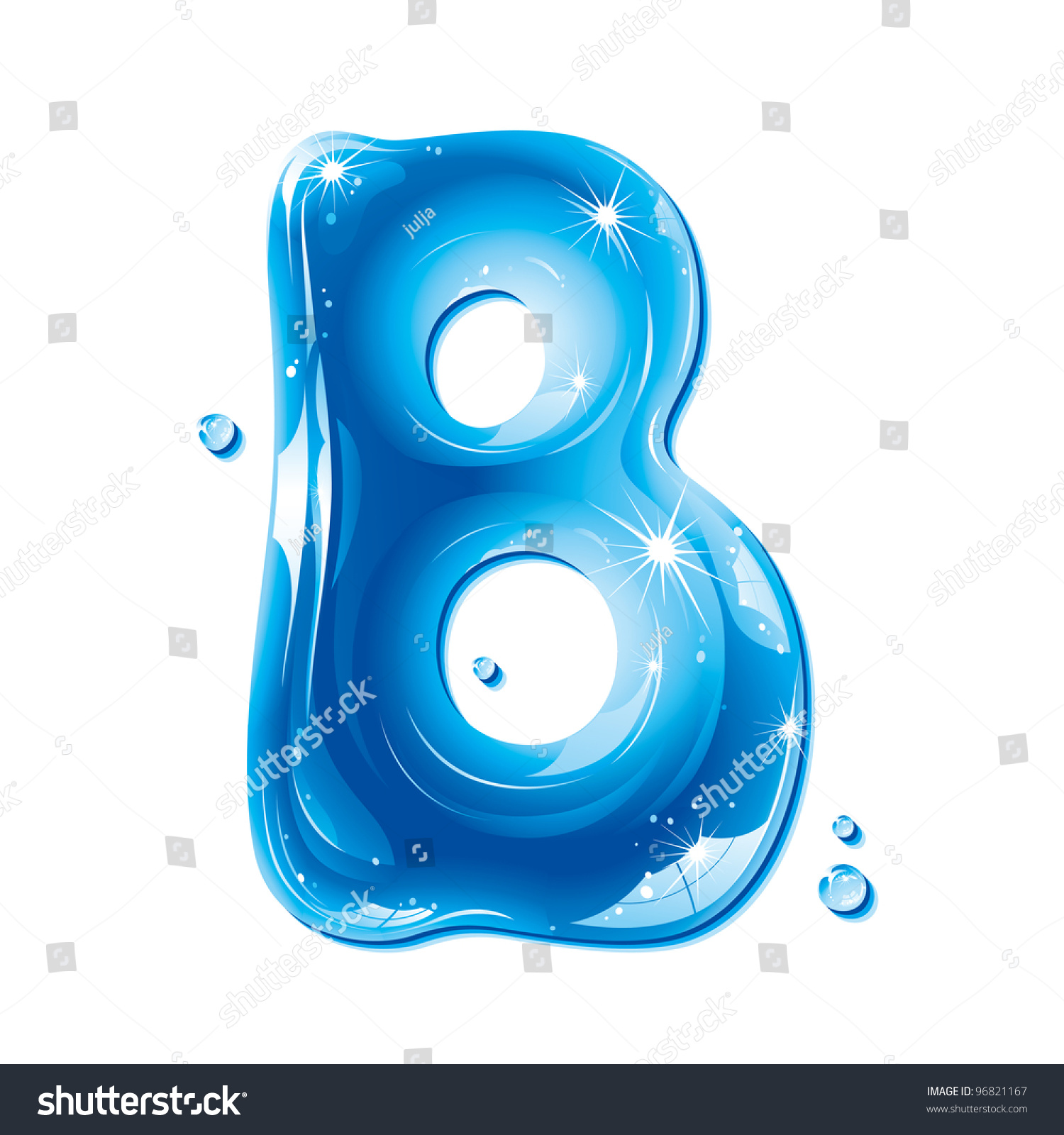 Abc Water Letter Capital B Liquid Alphabet Gel Series On White
