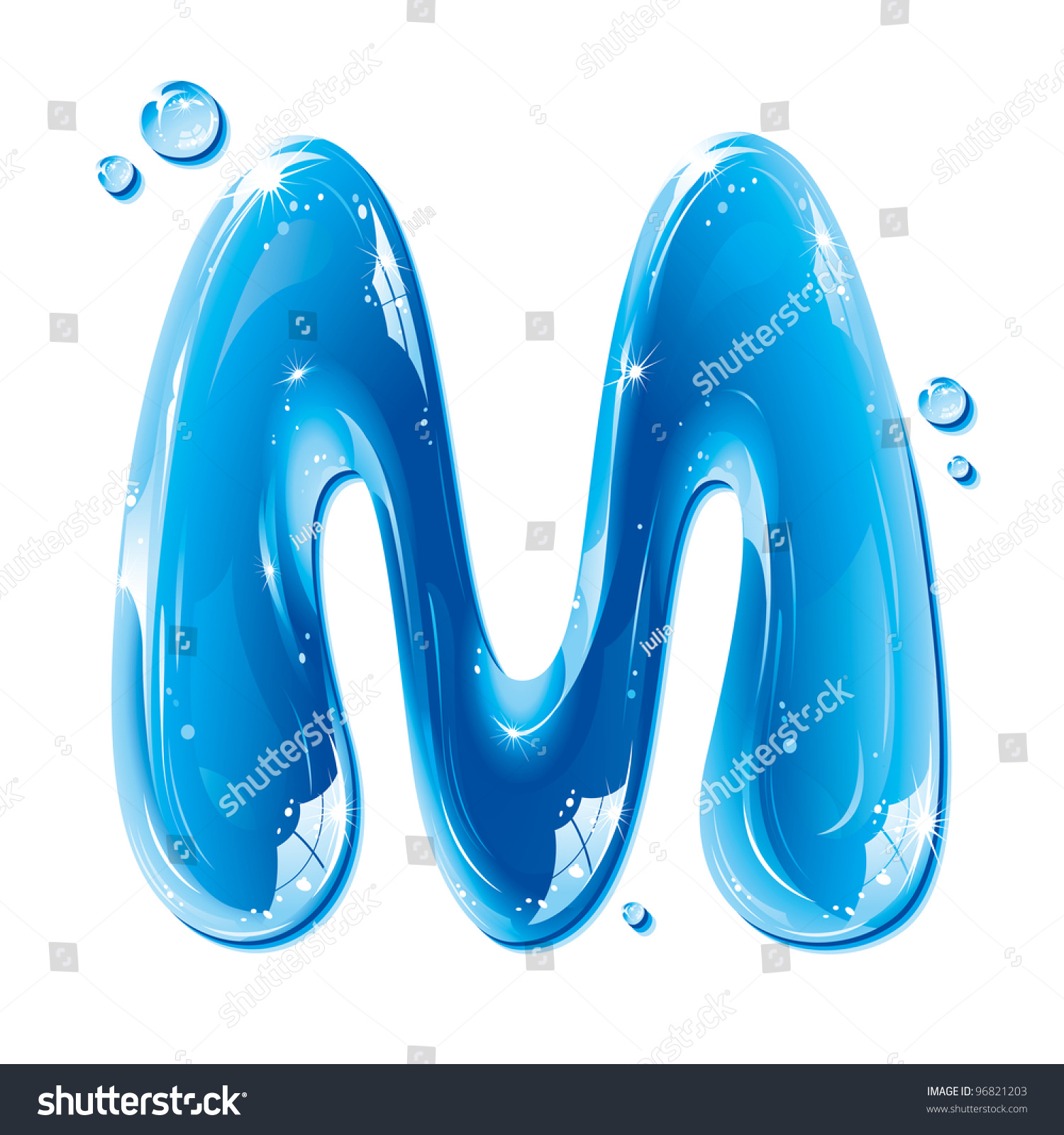 Abc Water Letter Capital M Liquid Alphabet Gel Series On White