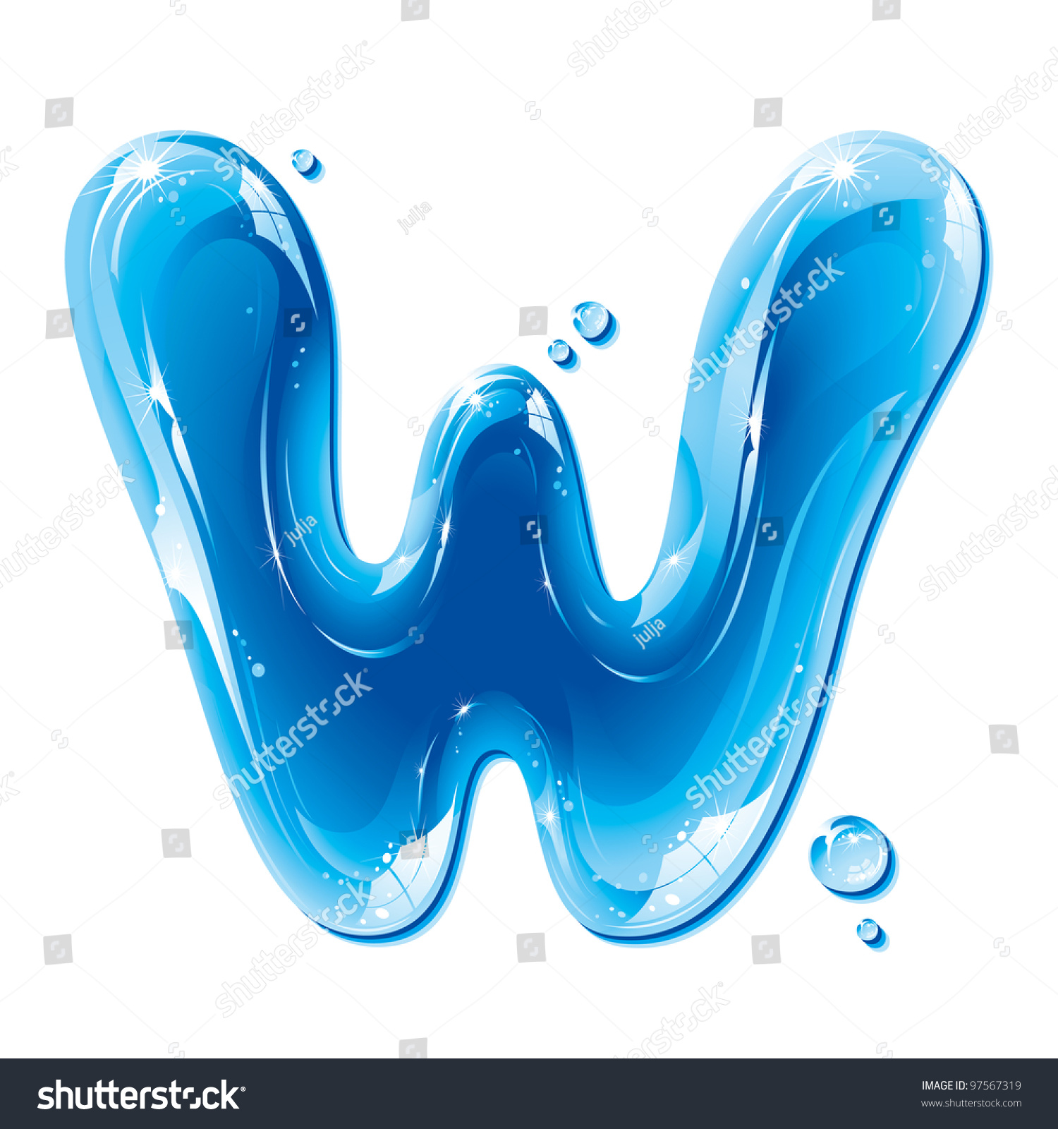 Abc Water Letter - Capital W Liquid Alphabet Gel Series On ...