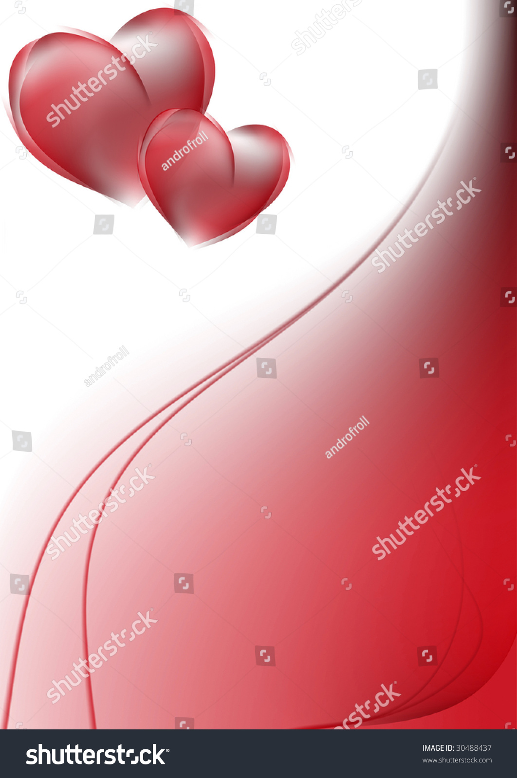 Abstract Background Red Curves. Wedding Card Stock Photo 30488437