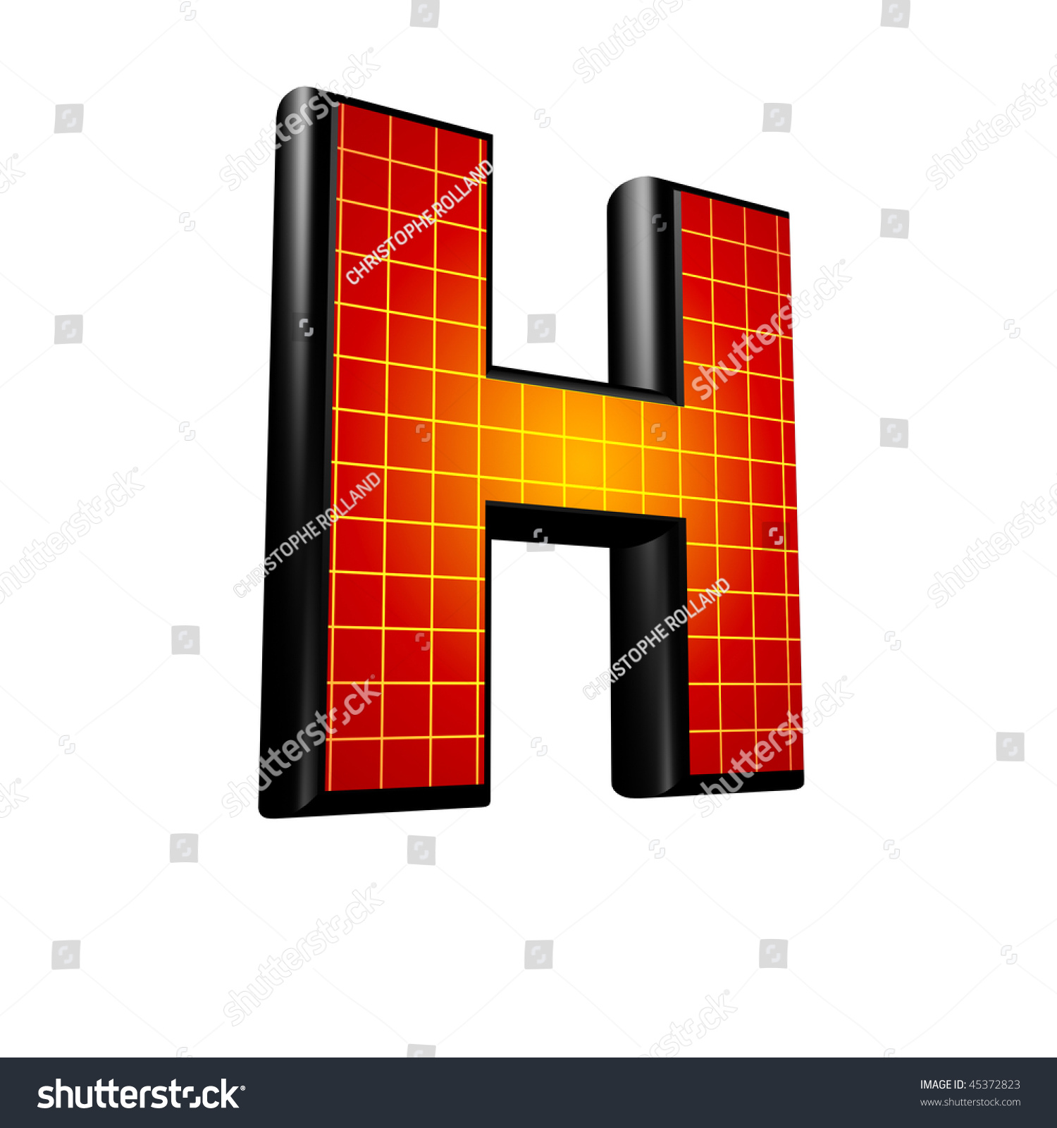Abstract 3d Letter Grid Pattern H Stock Illustration 45372823