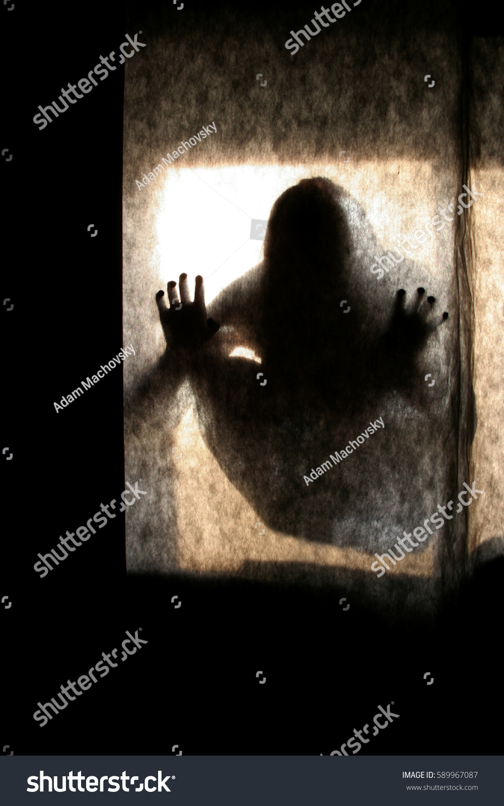 Abstract Scary Human Body Silhouette Front Stock Photo 589967087