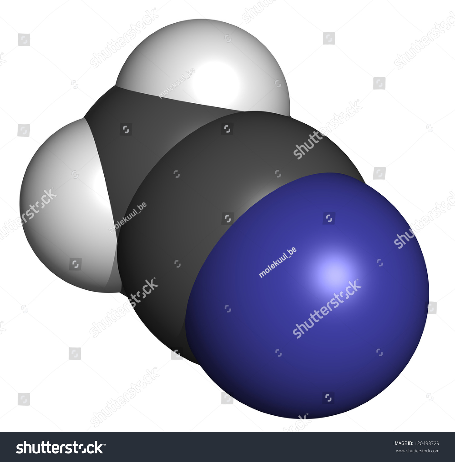 Acetonitrile Ch3cn Acn Molecule Chemical Structure Stock Illustration