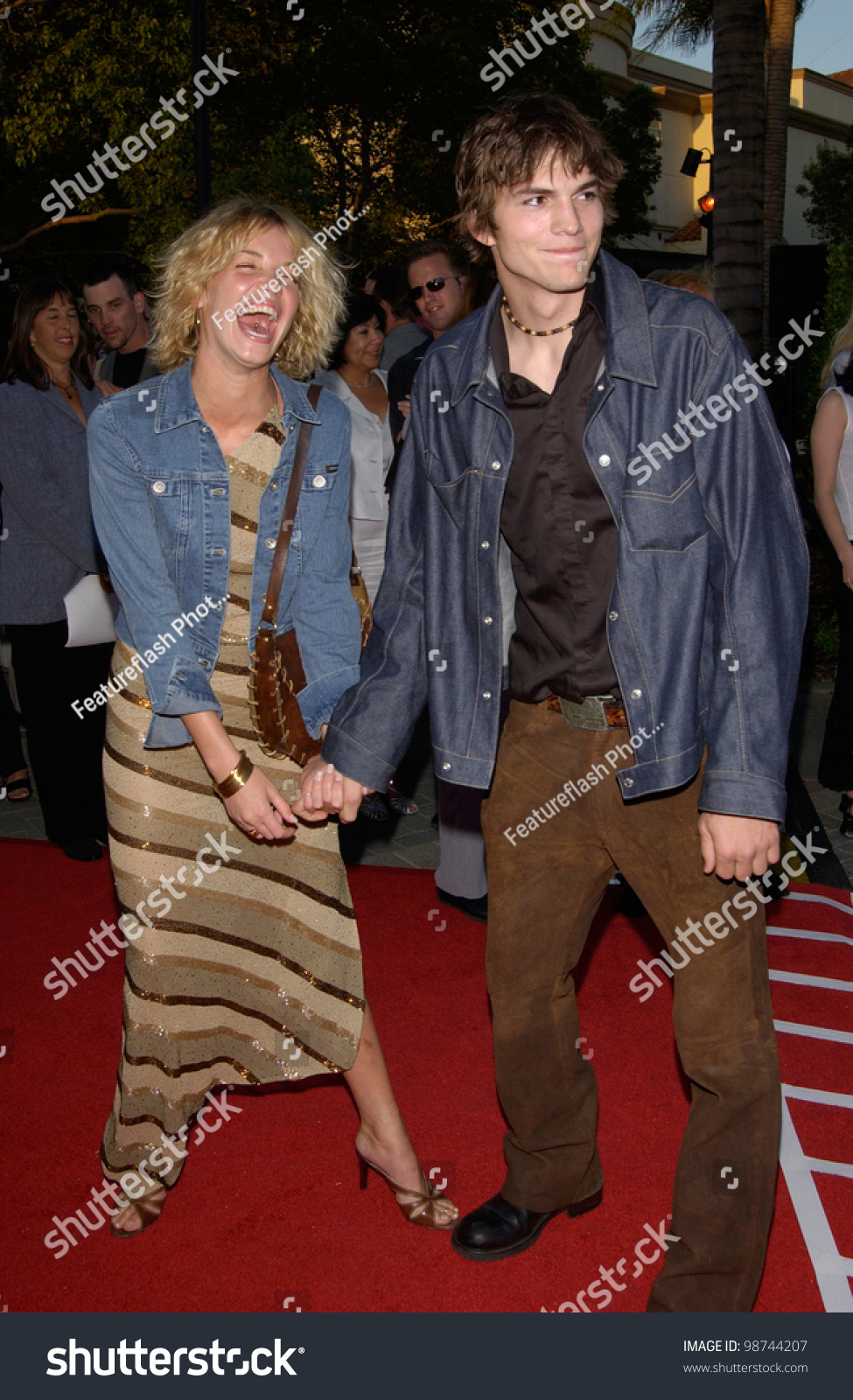Actor Ashton Kutcher & Girlfriend Ashley At The Los Angeles Premiere Of