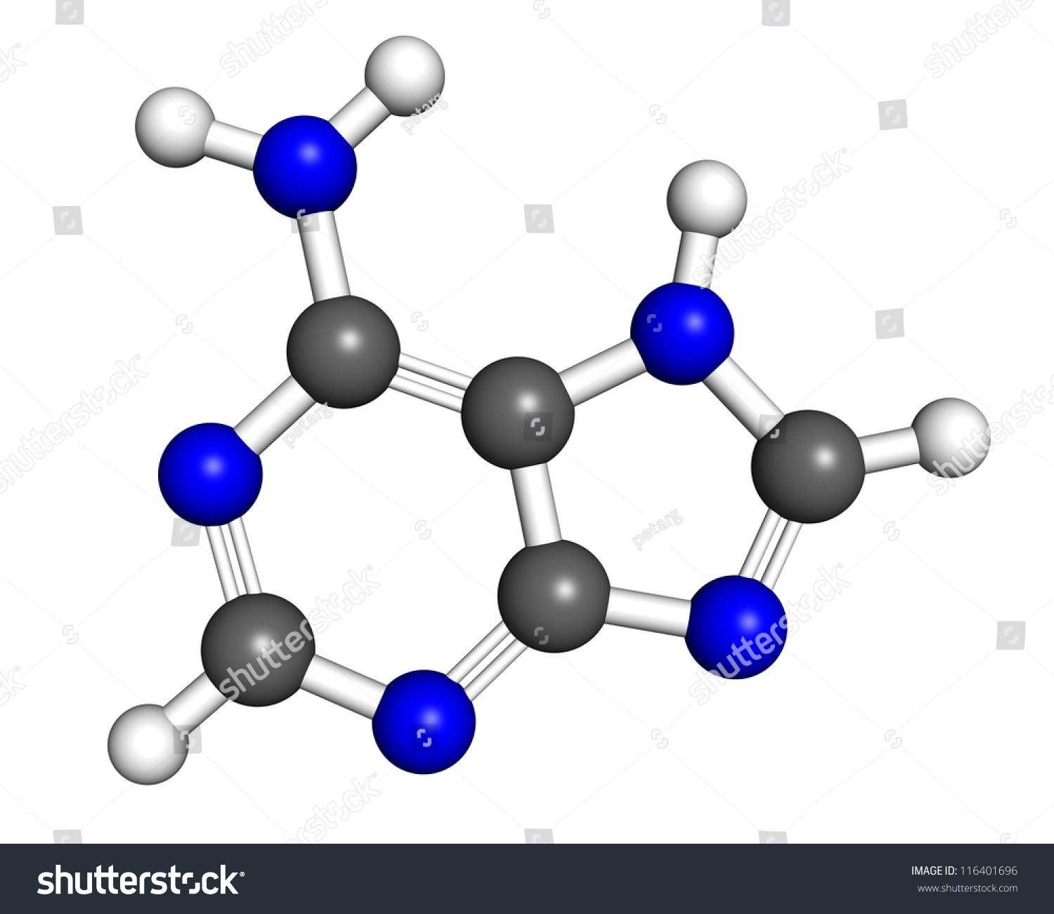 Adenine Nucleobase Found Dna Rna Molecules Stock Illustration