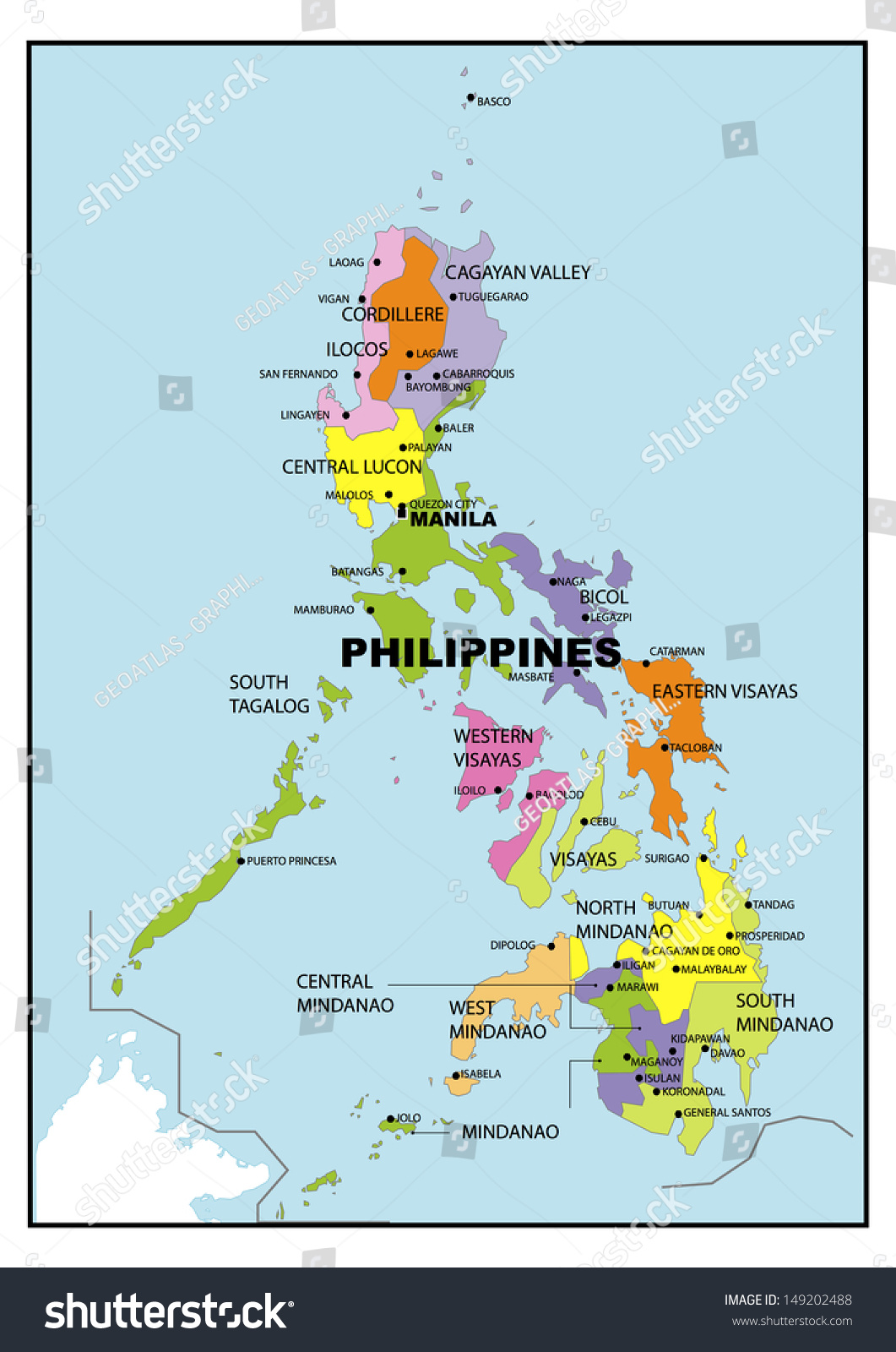 Administrative Map Philippines Stock Illustration