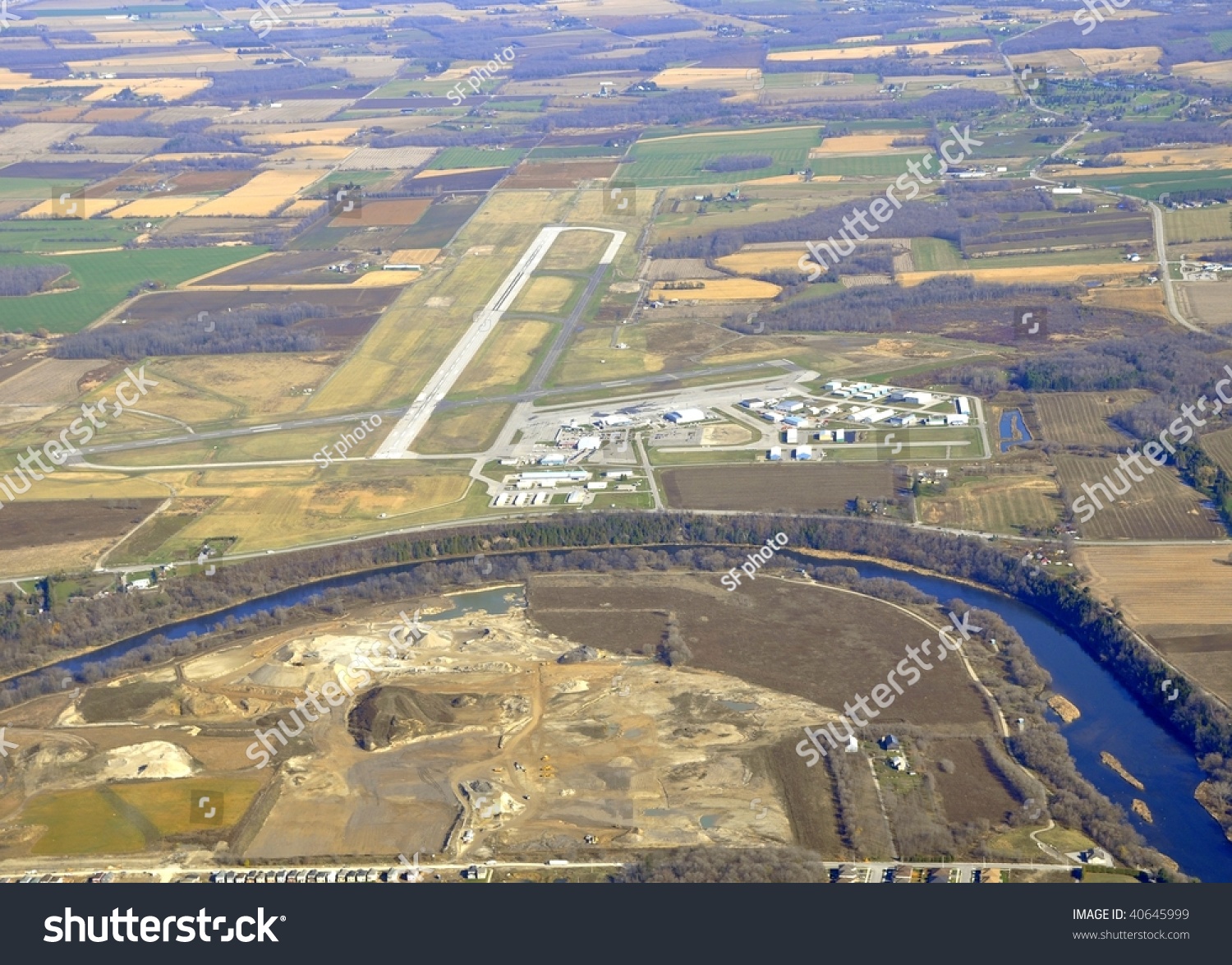 Stock Photo Aerial Of Kitchener Waterloo On Airport Autumn 40645999 