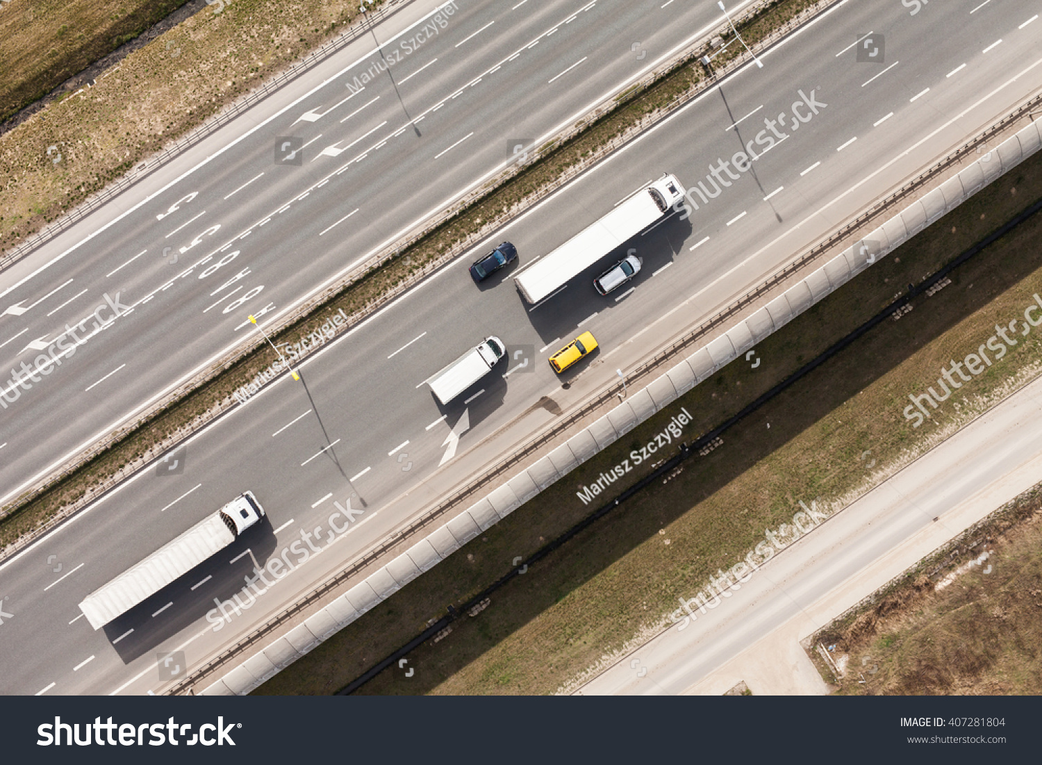 aerial view of highway in Poland aerial view of highway in Poland