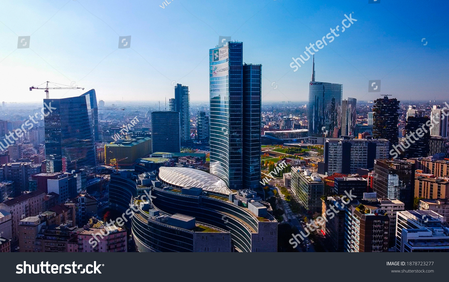 Aerial View Milan City Skyline Modern Stock Photo Shutterstock