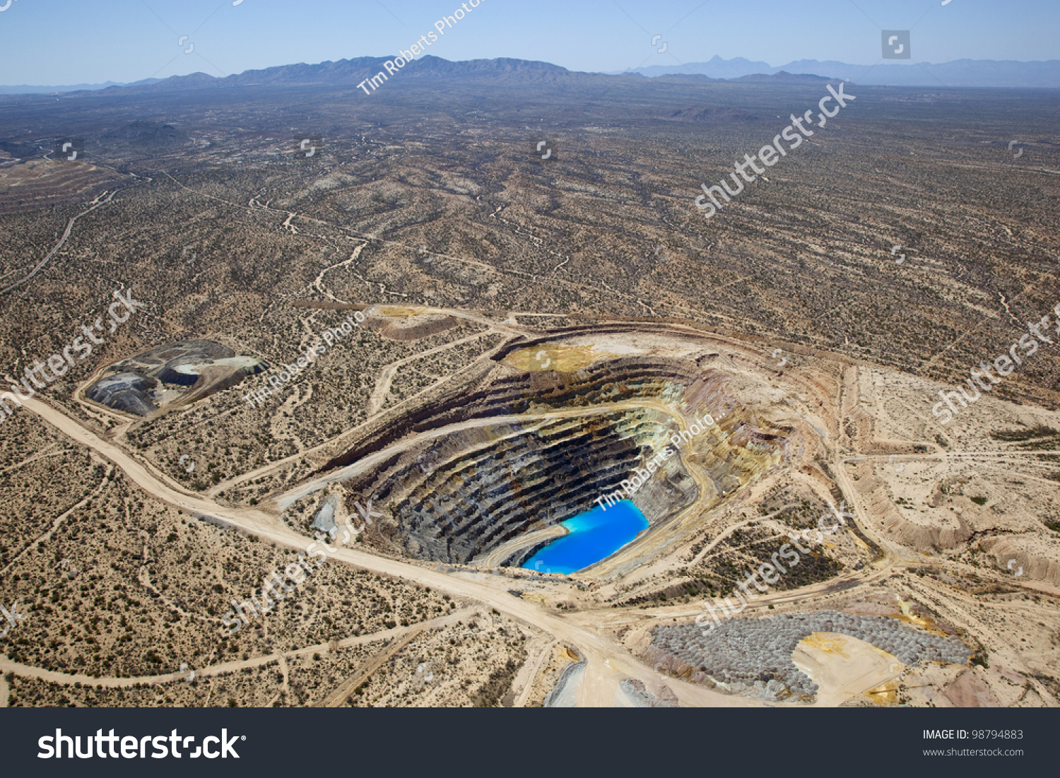Aerial View Open Pit Copper Mine Stock Photo 98794883 ...