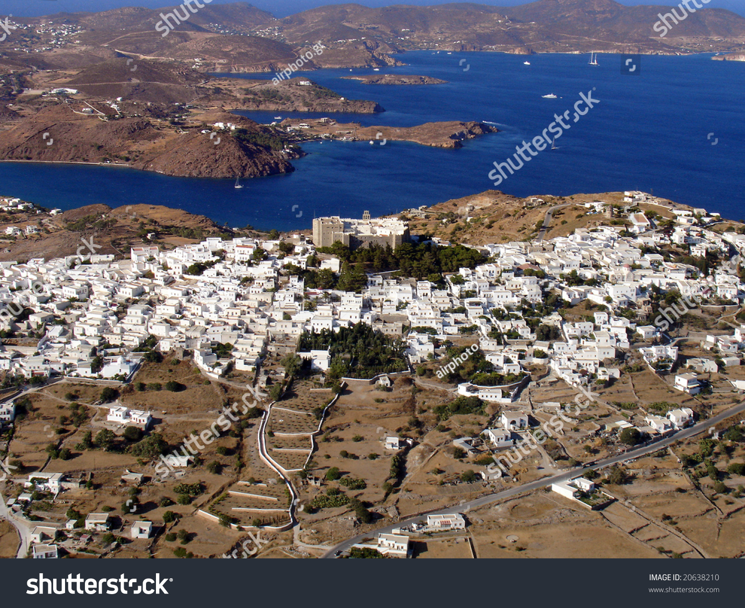 Aerial View Of Patmos Island In Greece Stock Photo 20638210 : Shutterstock