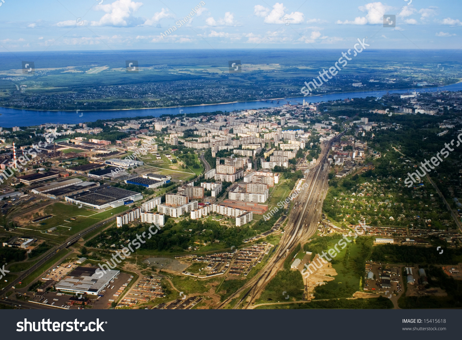 Aerial View Of Russia Town Stock Photo 15415618 : Shutterstock