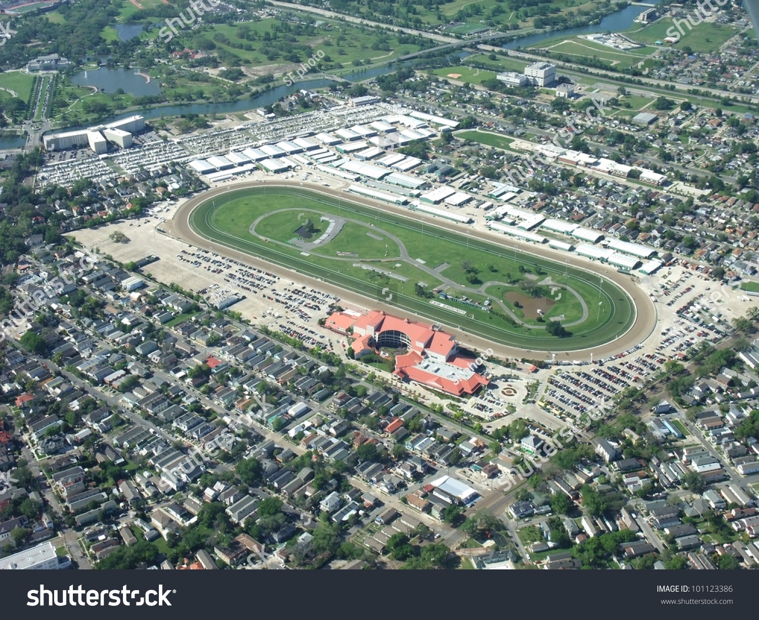 Aerial View Of The New Orleans Fair Grounds Race Course, Venue Of The