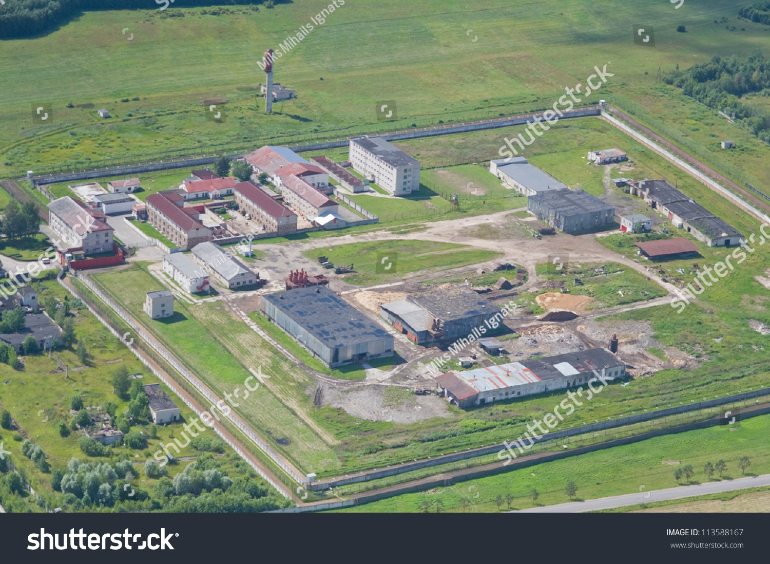 Aerial View Over High Security Prison Stock Photo 113588167 - Shutterstock