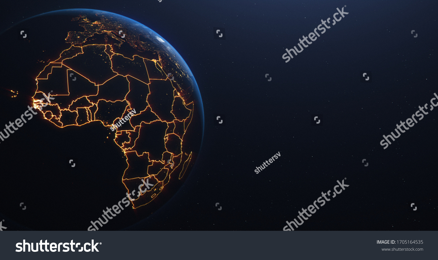 Africa Countries Outline Map Space Globe Ilustra Es Stock