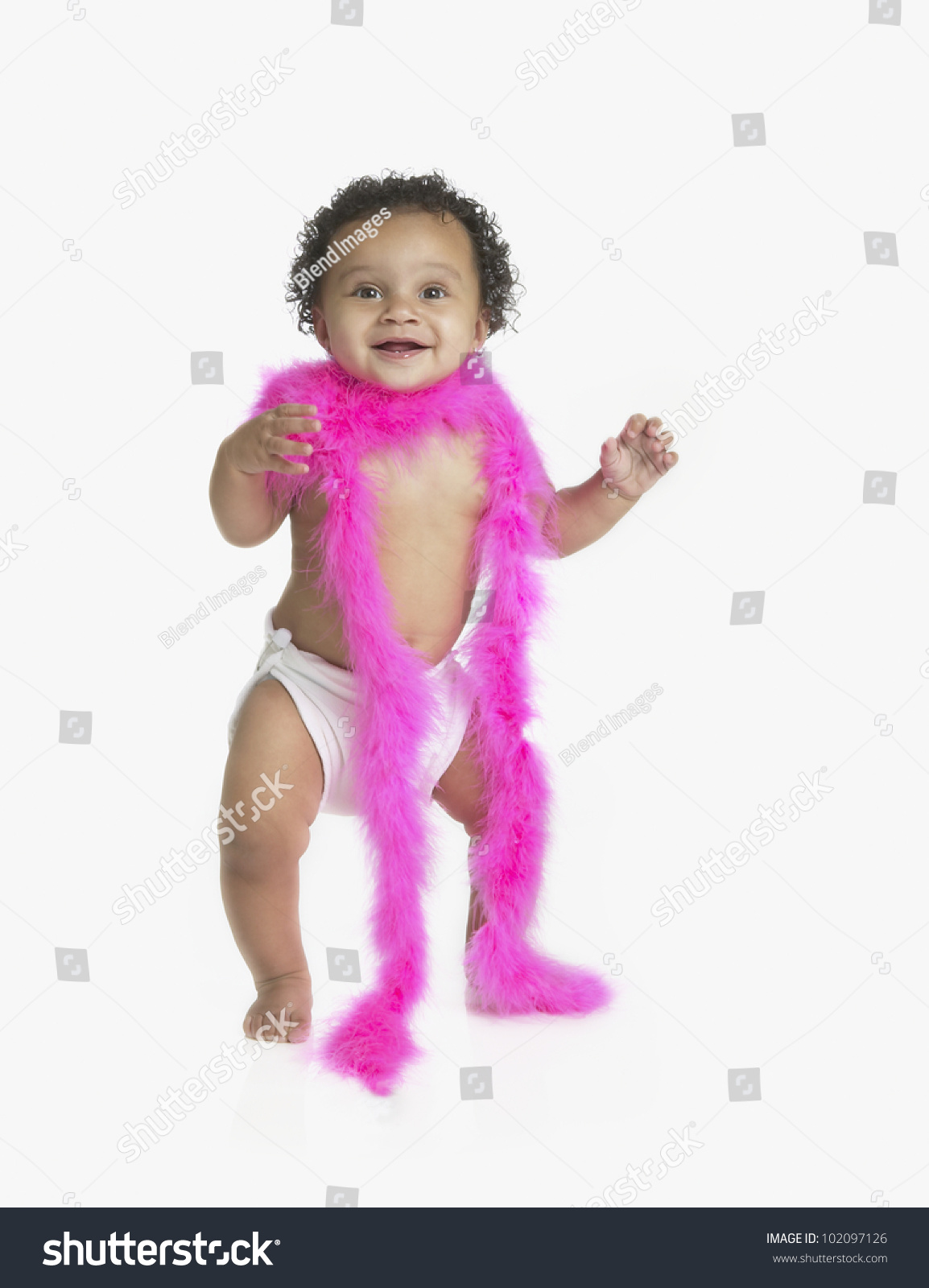 African Baby Wearing Feather Boa Stock Photo 102097126 Shutterstock