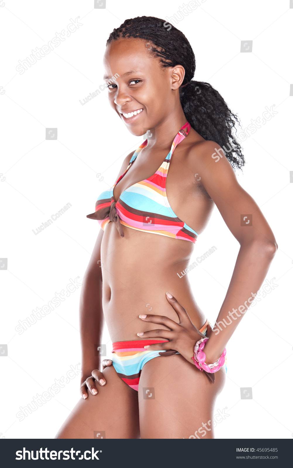 African Girl Multicolor Bikini Braids Stock Photo 45695485 Shutterstock