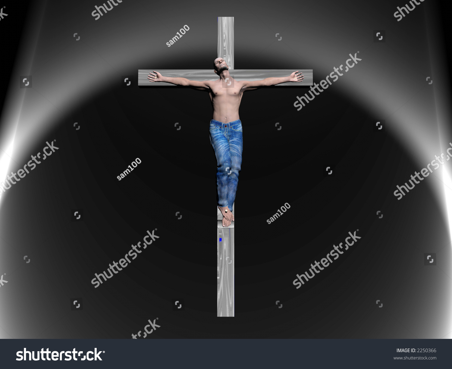 Afro American Man Nailed To A Cross Easter The Crucifixion Of Jesus Ethnicity Belief Concept 2723