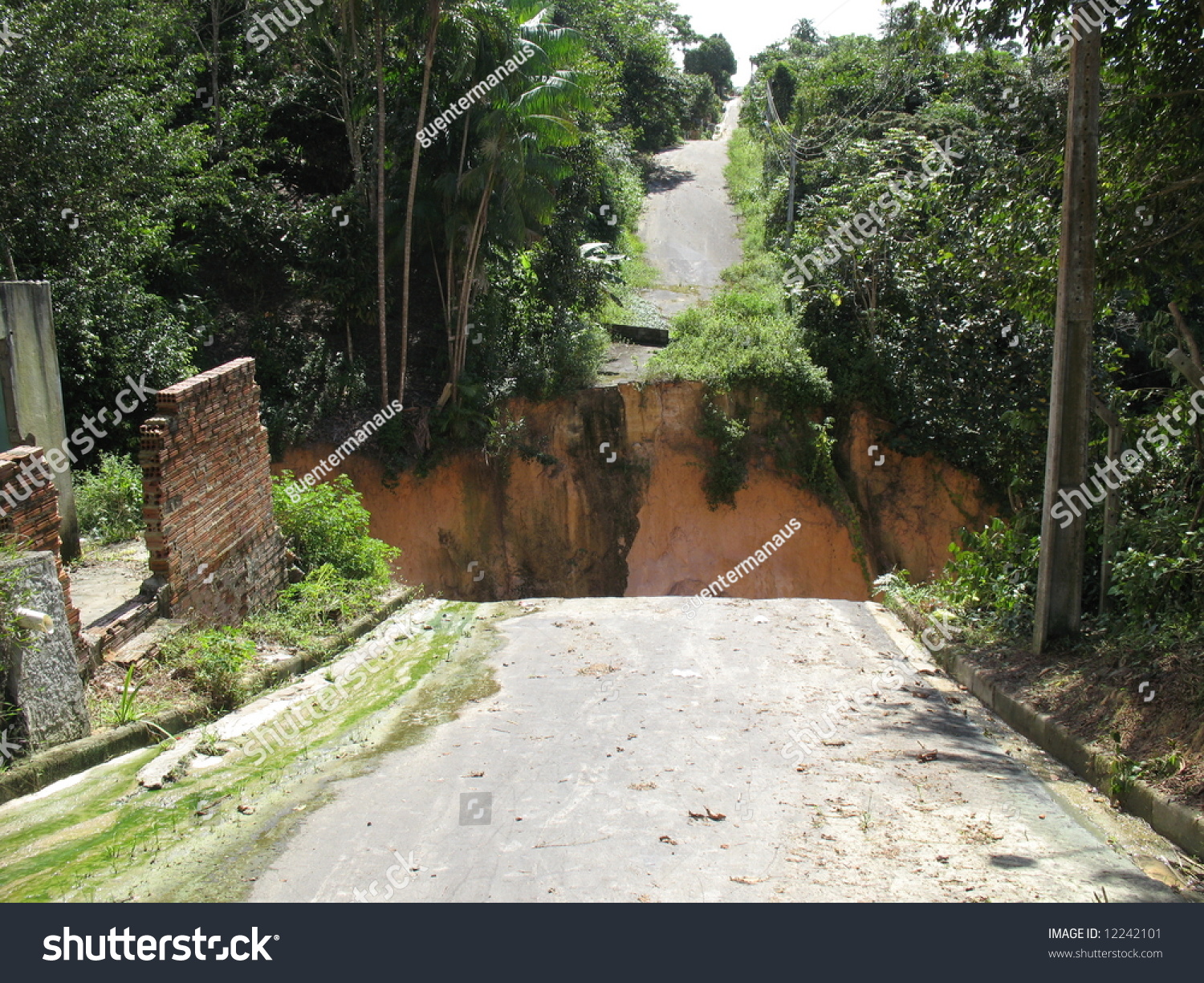 After Heavy Rains A Large And Dangerous Crater Opens In A Street In